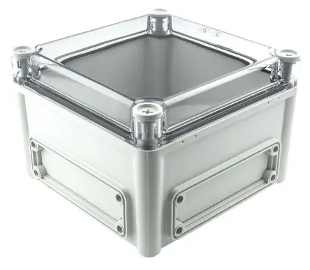 Produktfoto 1 von Fibox EK; Gehäuse; Polycarbonat; Grau Geflanscht; IK08 IP66, IP67 Breite 190 mm Höhe 130 mm Länge 190 mm