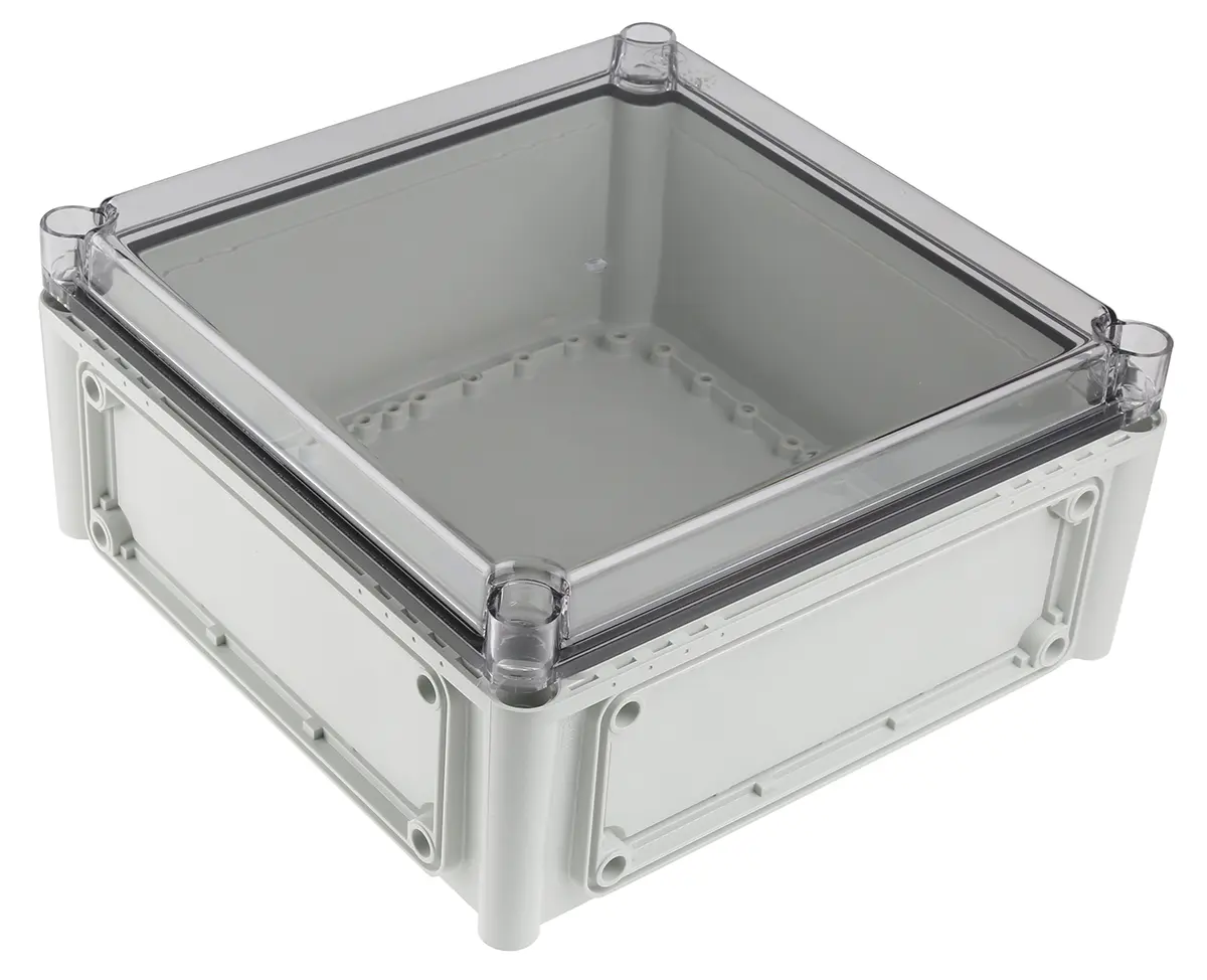 Produktfoto 1 von Fibox EK; Gehäuse; Polycarbonat; Grau Geflanscht; IK08 IP40, IP66 Breite 280 mm Höhe 130 mm Länge 280 mm
