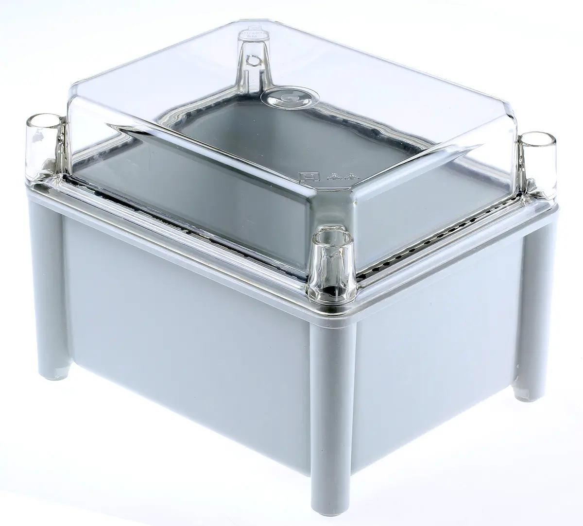 Produktfoto 1 von RS PRO; Gehäuse; Fiberglas; Grau; IK10 IP66 Breite 130 mm Höhe 150 mm Länge 185 mm