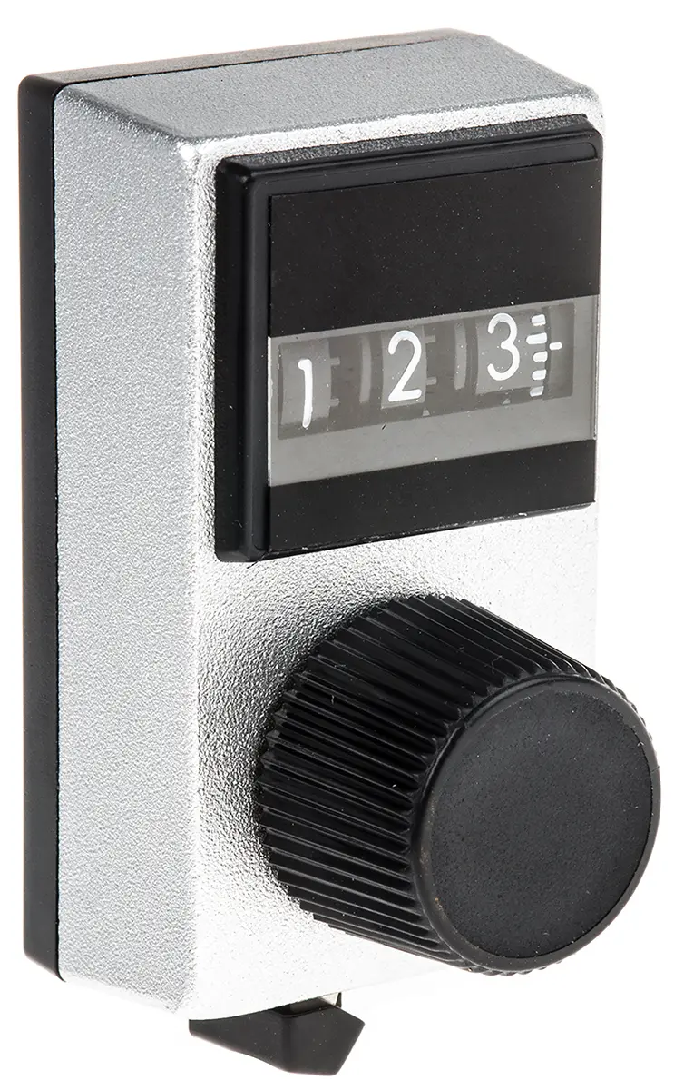Produktfoto 1 von Vishay Potentiometer Drehknopf Schwarz, Zeiger Schwarz Ø 17.7mm x 11.9mm, Rund Schaft 6.35mm