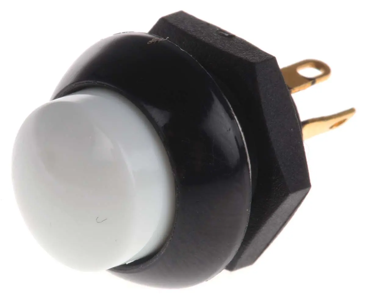 Produktfoto 1 von Otto P9 Druckschalter Weiß Tastend Panel Ø 0.505 in, 1-poliger Umschalter / 5 A 28 V dc 115 V ac, IP68