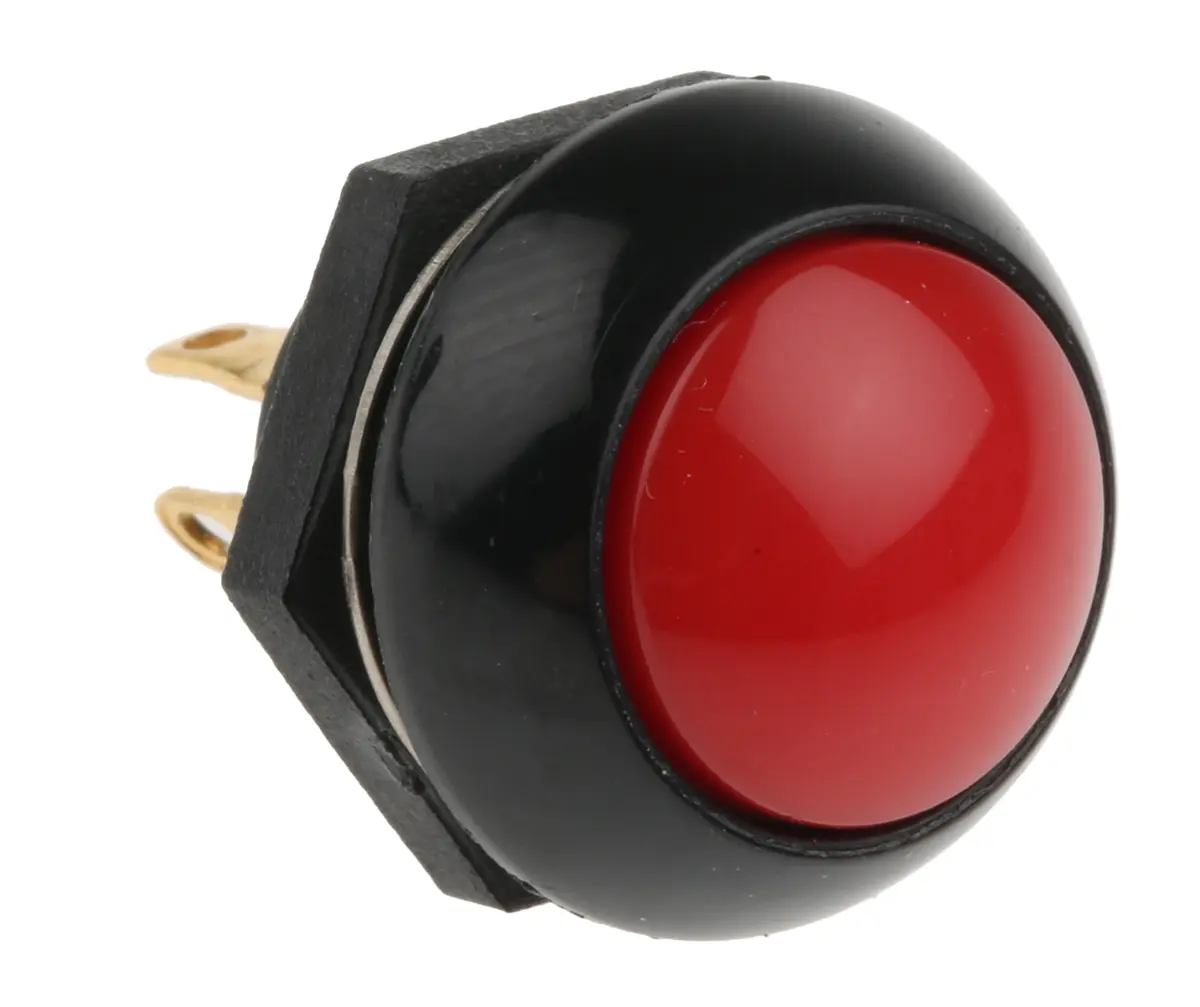 Produktfoto 1 von Otto P9 Druckschalter Rot Tastend Panel, 1-poliger Umschalter / 5 A 28 V dc 115 V ac, IP68