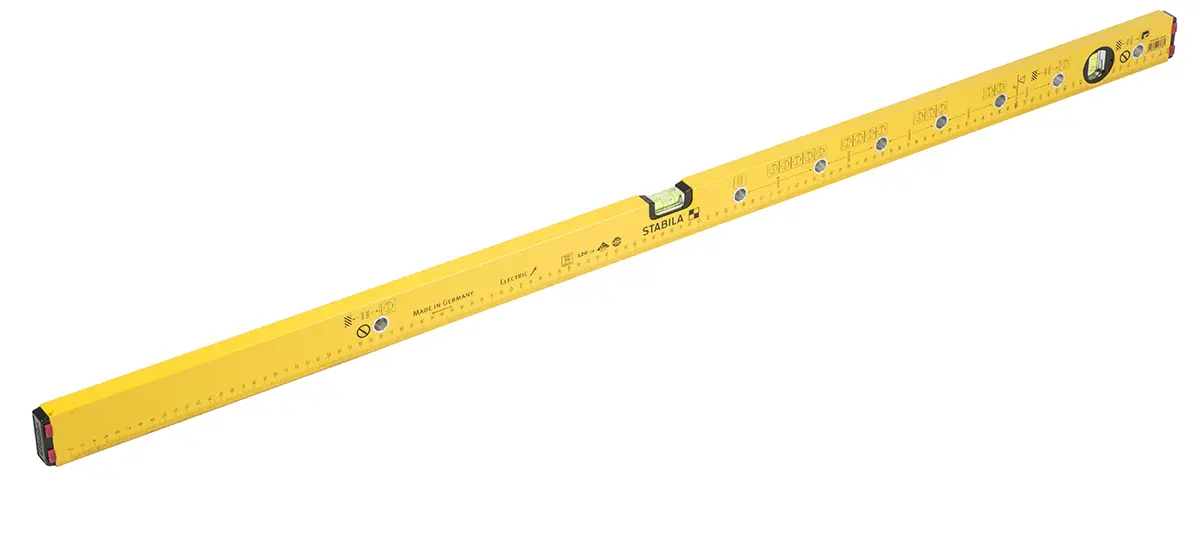 Produktfoto 1 von Stabila Wasserwaage, 1.2 m, Rahmen Aluminium, 2 Libelle/n, ±0.5 mm/m
