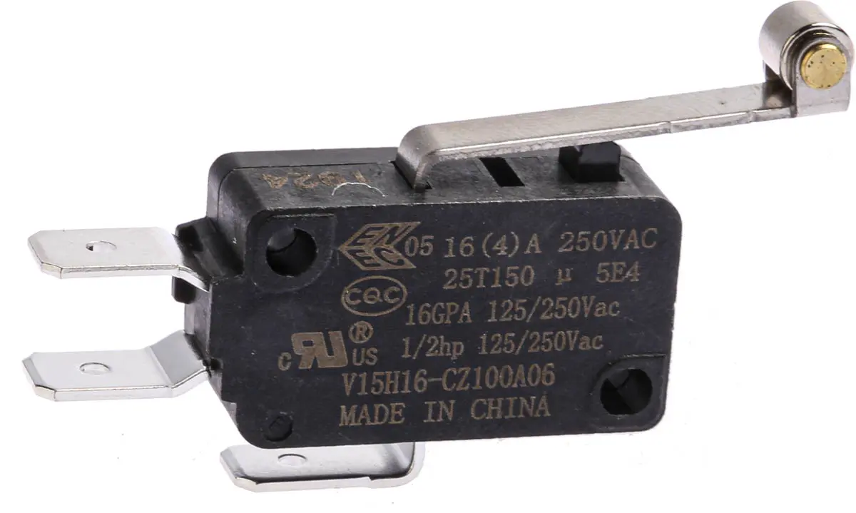 Produktfoto 1 von Honeywell Mikroschalter Stiftstößel-Betätiger Schnellverbindung, 1-poliger Umschalter, 250 V ac, 16A IP67 0.96N -25 °C -