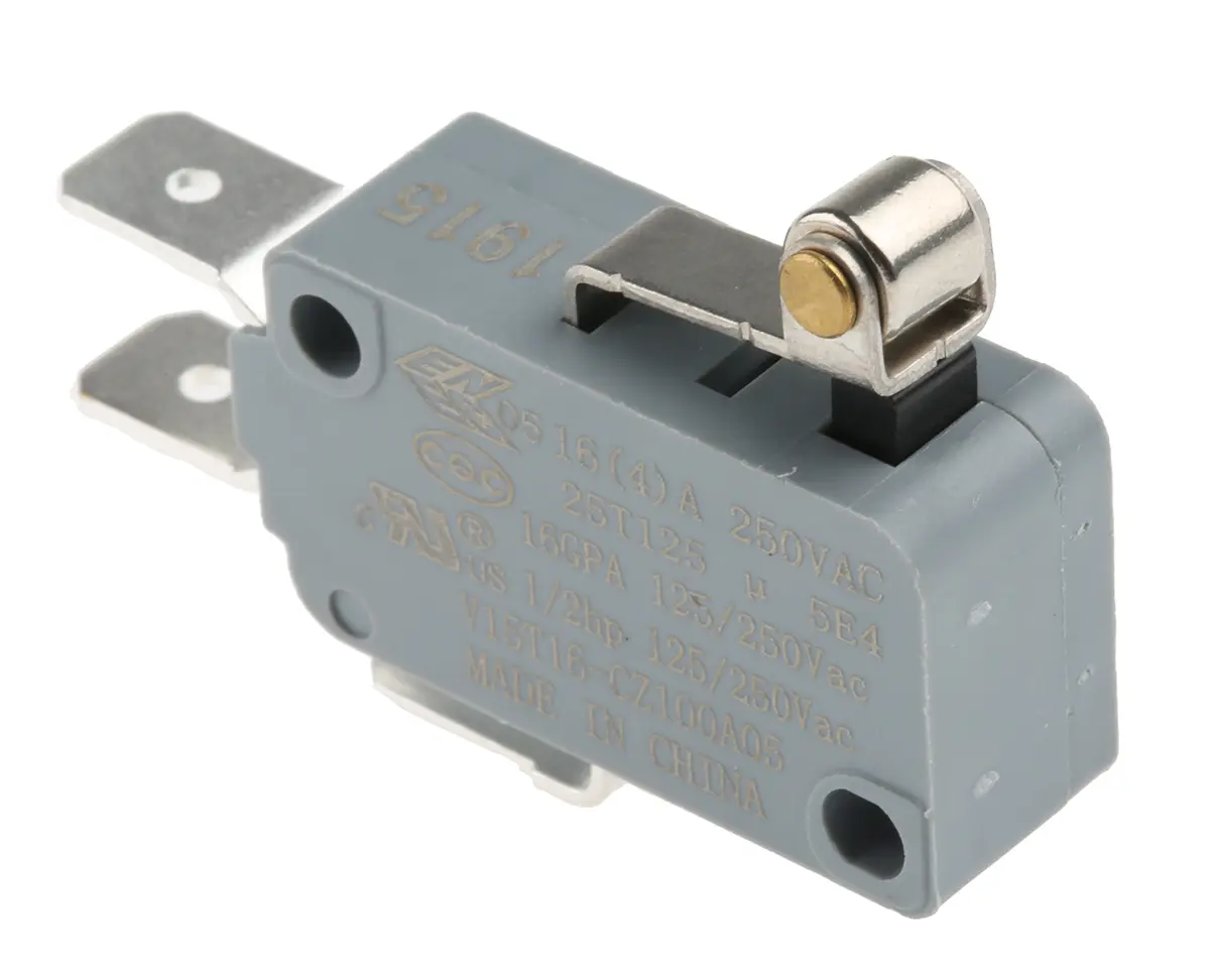 Produktfoto 1 von Honeywell Mikroschalter Kurzer Rollenhebel-Betätiger Flachstecker, 16 A @ 250 V ac, SPDT 0,98 N -25°C - +125°C