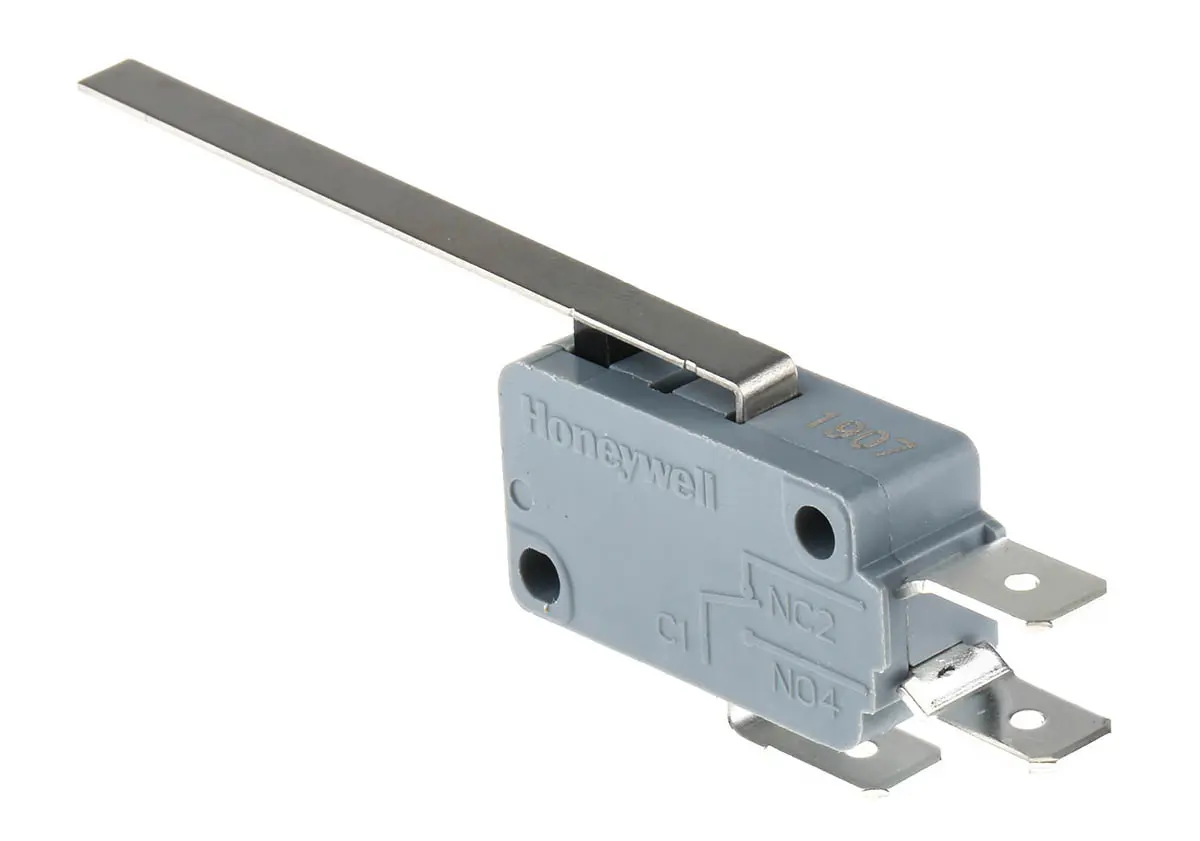 Produktfoto 1 von Honeywell Mikroschalter Langer Blatthebel-Betätiger Flachstecker, 16 A @ 250 V ac, SPDT 0,98 N -25°C - +125°C