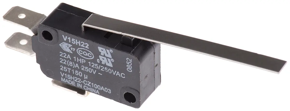 Produktfoto 1 von Honeywell Mikroschalter Langhebel gerade-Betätiger Schnellverbindung, 1-poliger Umschalter, 250 V ac, 22A IP67 0.96N -25