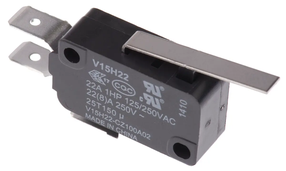 Produktfoto 1 von Honeywell Mikroschalter Hebel gerade-Betätiger Schnellverbindung, 1-poliger Umschalter, 250 V ac, 22A IP67 0.96N -25 °C