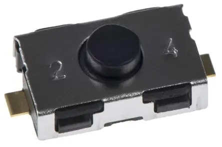 Produktfoto 1 von C & K IP50 Taster SPST Taste, SMD 10mA Aus-Ein 0.8 mm Schwarz Oberfläche B. 3.8mm L. 7.3 mm
