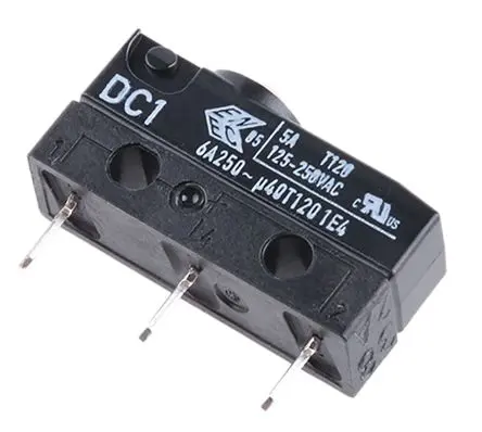Produktfoto 1 von ZF Mikroschalter Taste-Betätiger Leiterplatten-Anschlussklemme, 1-poliger Umschalter, 250 V ac, 6A IP6K7 1.96N -40 °C -