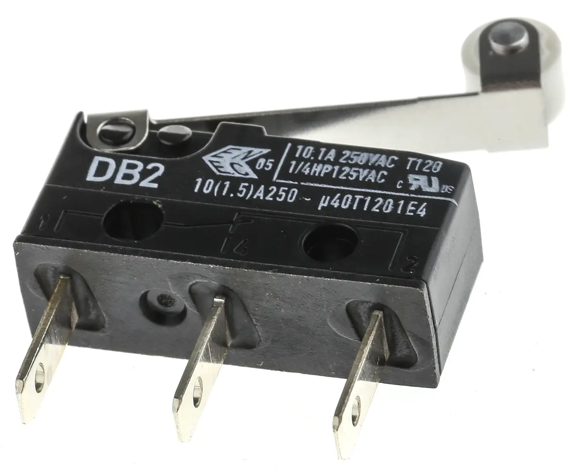 Produktfoto 1 von ZF Mikroschalter Rollenhebel-Betätiger Flachstecker, 10,1 A @ 250 V ac, SPDT 0,93 N -40°C - +120°C
