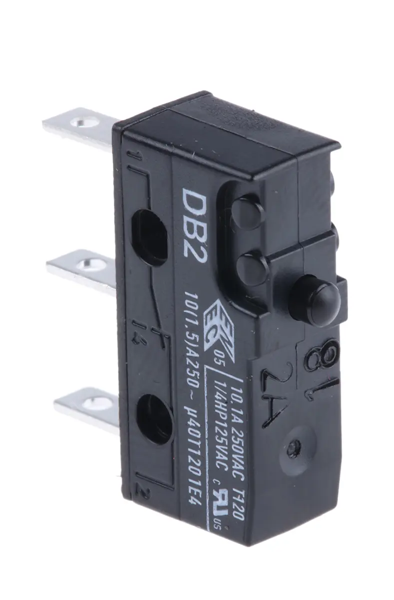 Produktfoto 1 von ZF Mikroschalter Knopf-Betätiger Flachstecker, 10,1 A @ 250 V AC, SPDT 2,45 N -40°C - +120°C