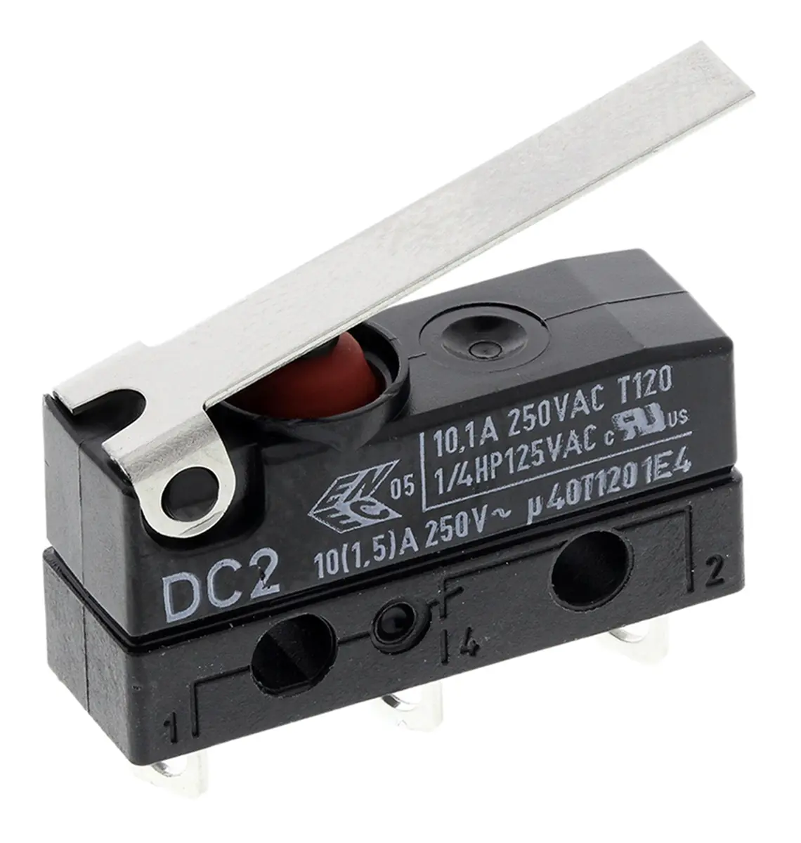 Produktfoto 1 von ZF Mikroschalter Scharnierhebel-Betätiger Lot, 1-poliger Umschalter, 250 V ac, 10.1A IP6K7 1.18N -40 °C - 120 °C