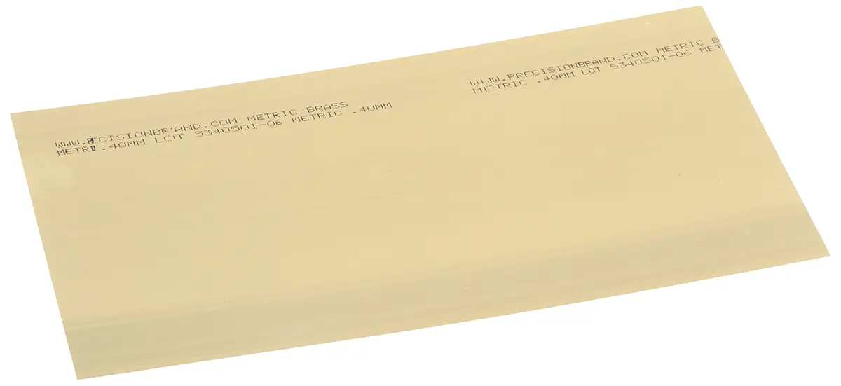 Produktfoto 1 von RS PRO Ausgleichsplatten, Messing Gelb 10-teilig, 0.8 mm x 150 mm, Länge 300 mm