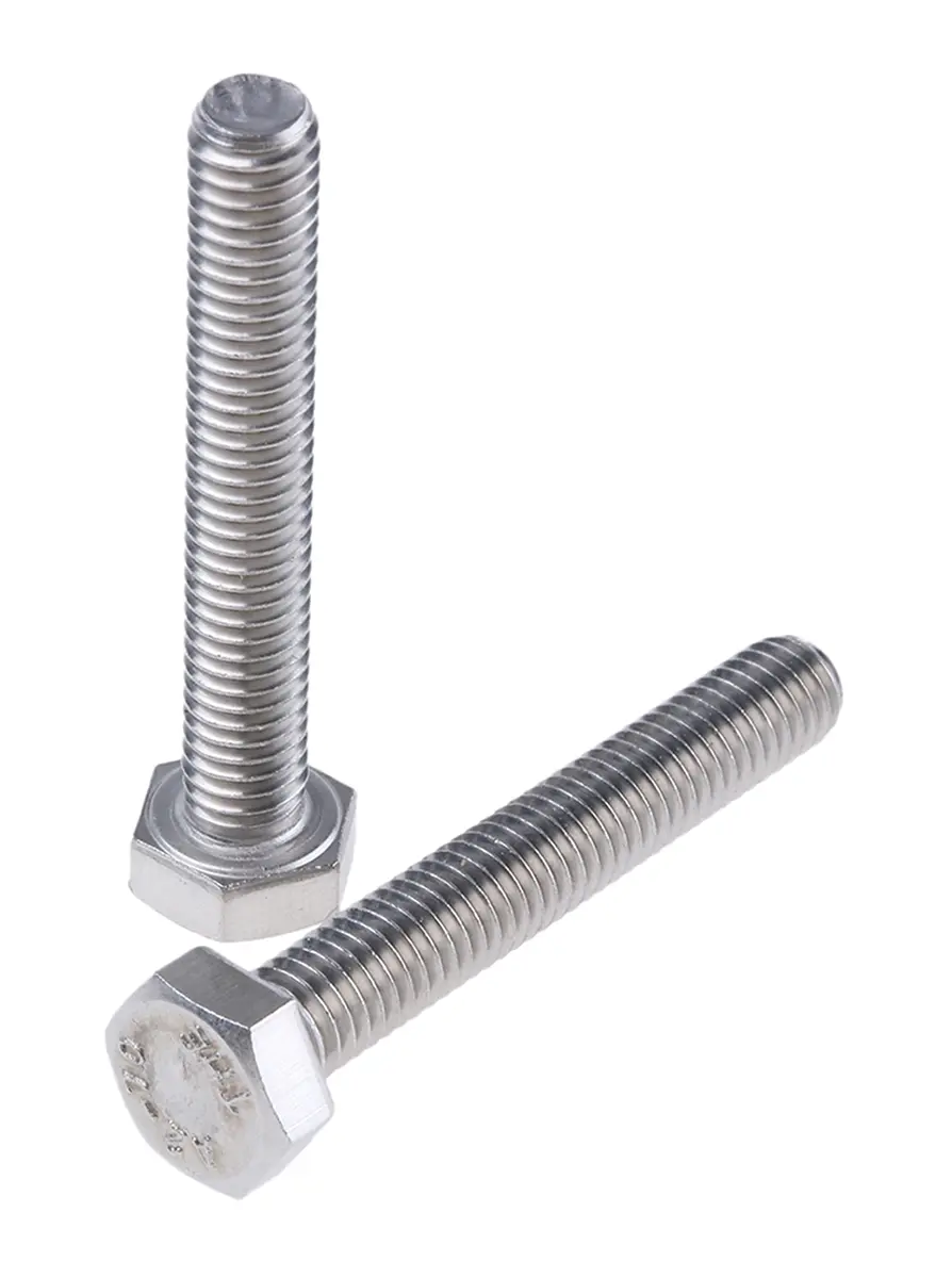 Produktfoto 1 von RS PRO M6 x 1.0 mm Sechskantschraube, Edelstahl glatt, DIN 933
