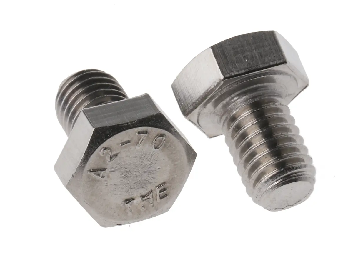 Produktfoto 1 von RS PRO x 12 mm Sechskantschraube, Edelstahl glatt, DIN 933