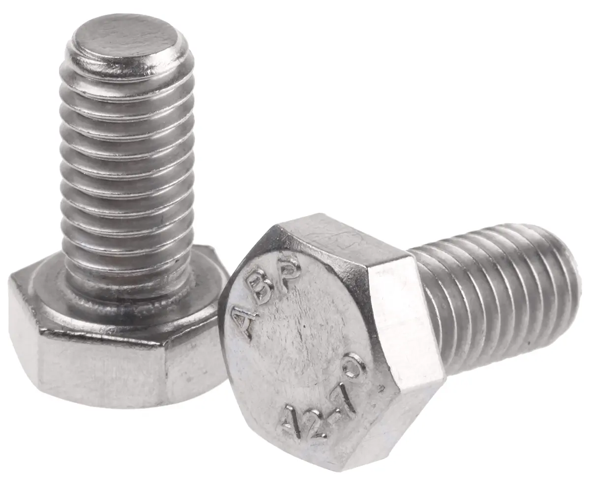 Produktfoto 1 von RS PRO x 16 mm Sechskantschraube, Edelstahl glatt, DIN 933