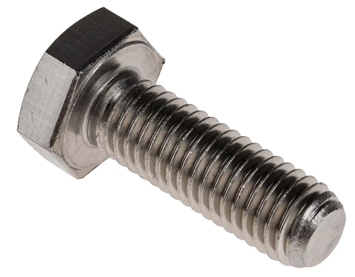 Produktfoto 1 von RS PRO x 30 mm Sechskantschraube, Edelstahl glatt, DIN 933