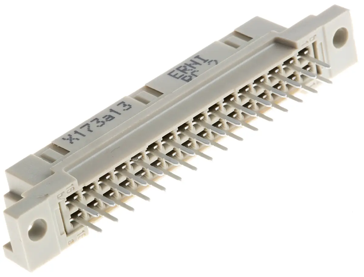 Fischer Klasse C2 DIN 41612 Stecker Gerade, 32-polig / 2-reihig, Raster 2.54 mm Raster Durchsteckmontage Buchse