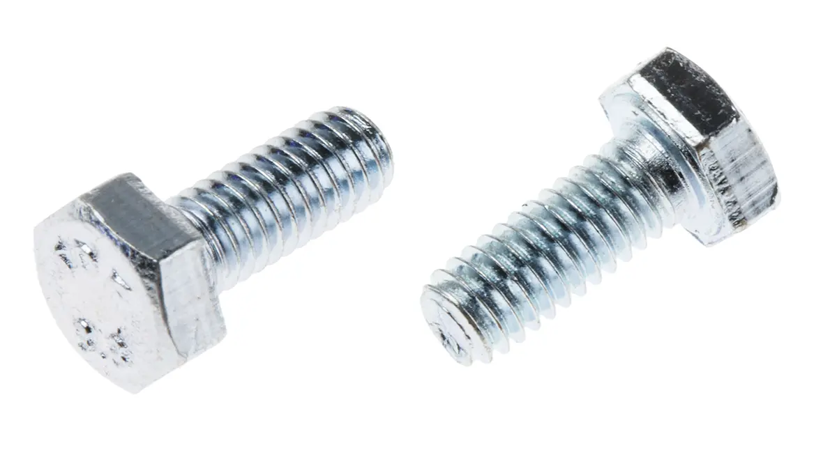 Produktfoto 1 von RS PRO x 10 mm Sechskantschraube, Stahl Glanzzink, DIN 933