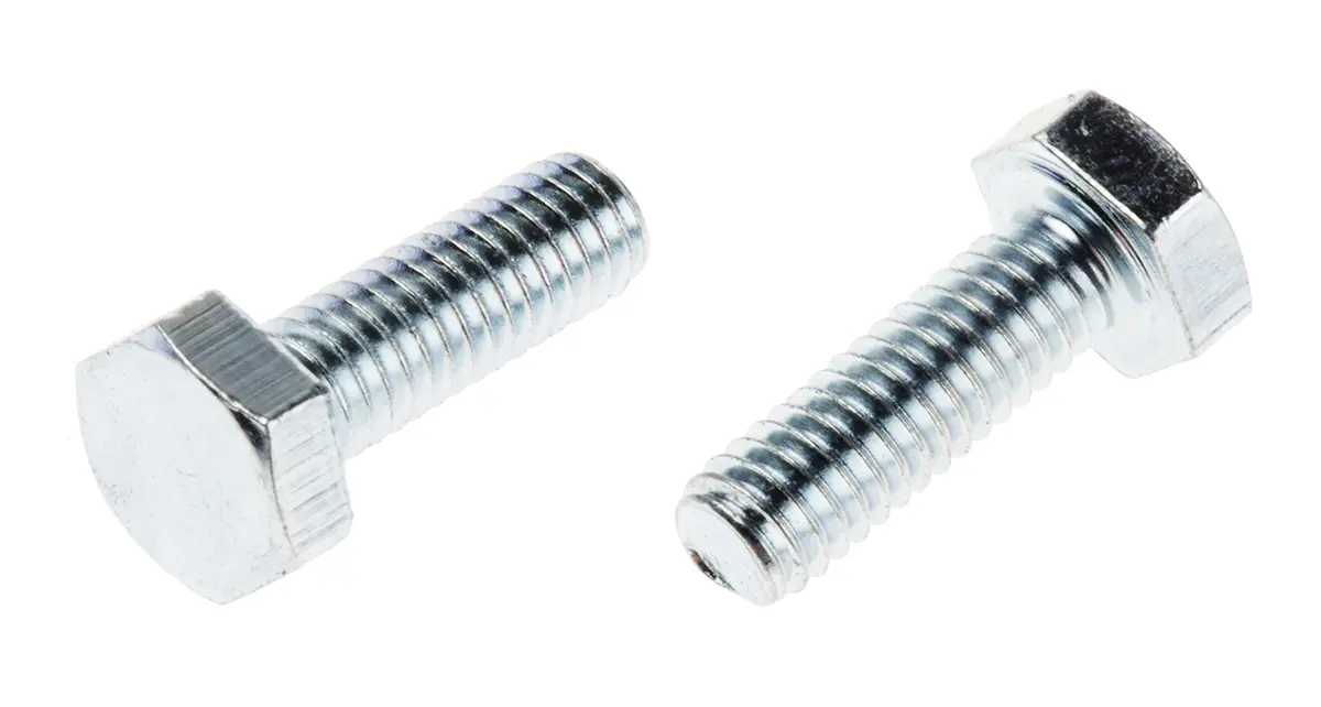 Produktfoto 1 von RS PRO x 12 mm Sechskantschraube, Stahl Glanzzink, DIN 933