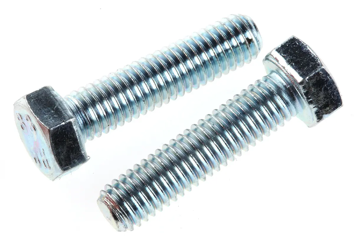 Produktfoto 1 von RS PRO x 20 mm Sechskantschraube, Stahl Glanzzink, DIN 933