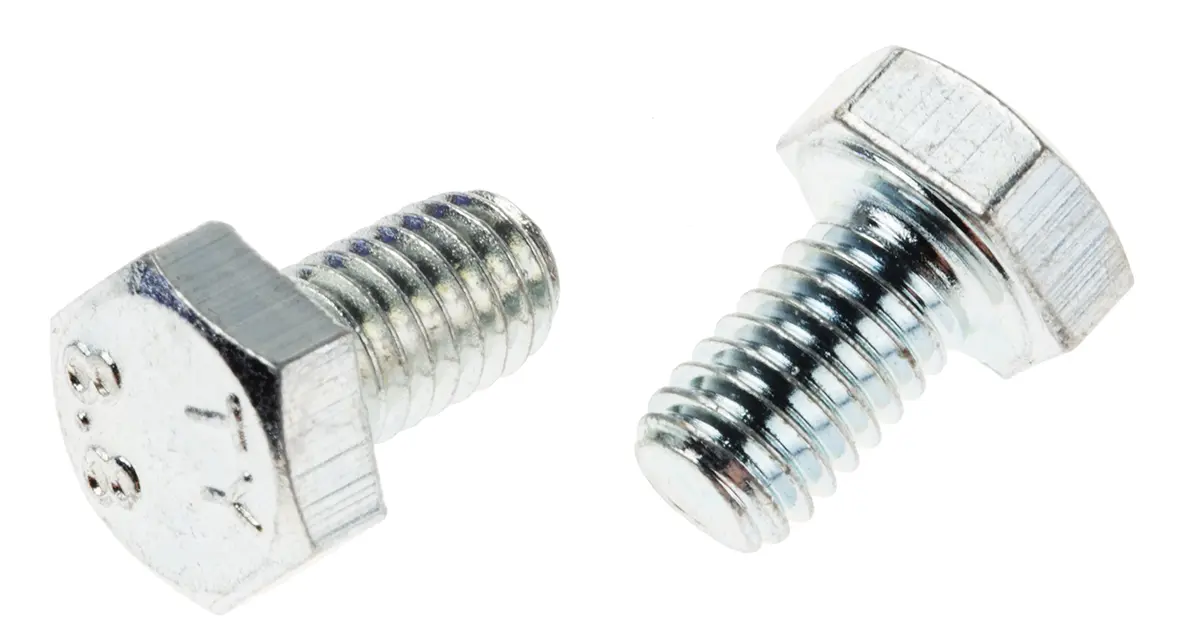 Produktfoto 1 von RS PRO x 10 mm Sechskantschraube, Stahl Glanzzink, DIN 933