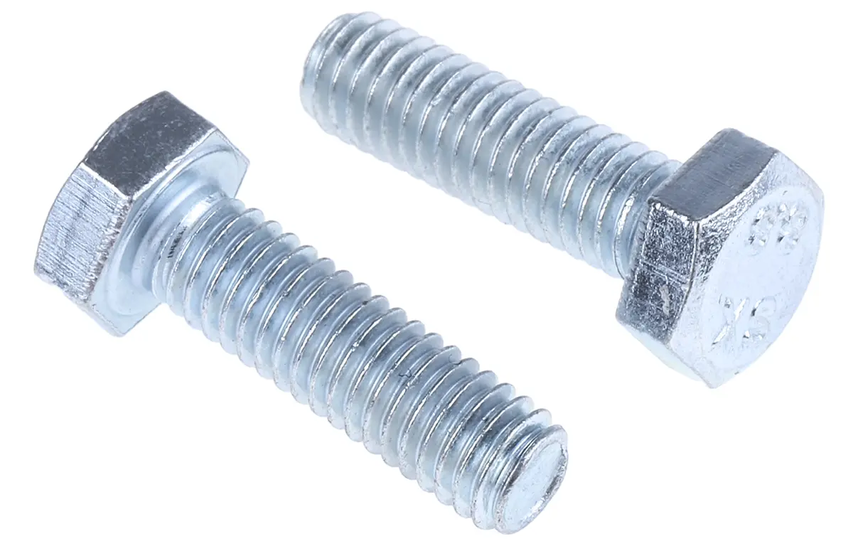 Produktfoto 1 von RS PRO x 20 mm Sechskantschraube, Stahl Glanzzink, DIN 933