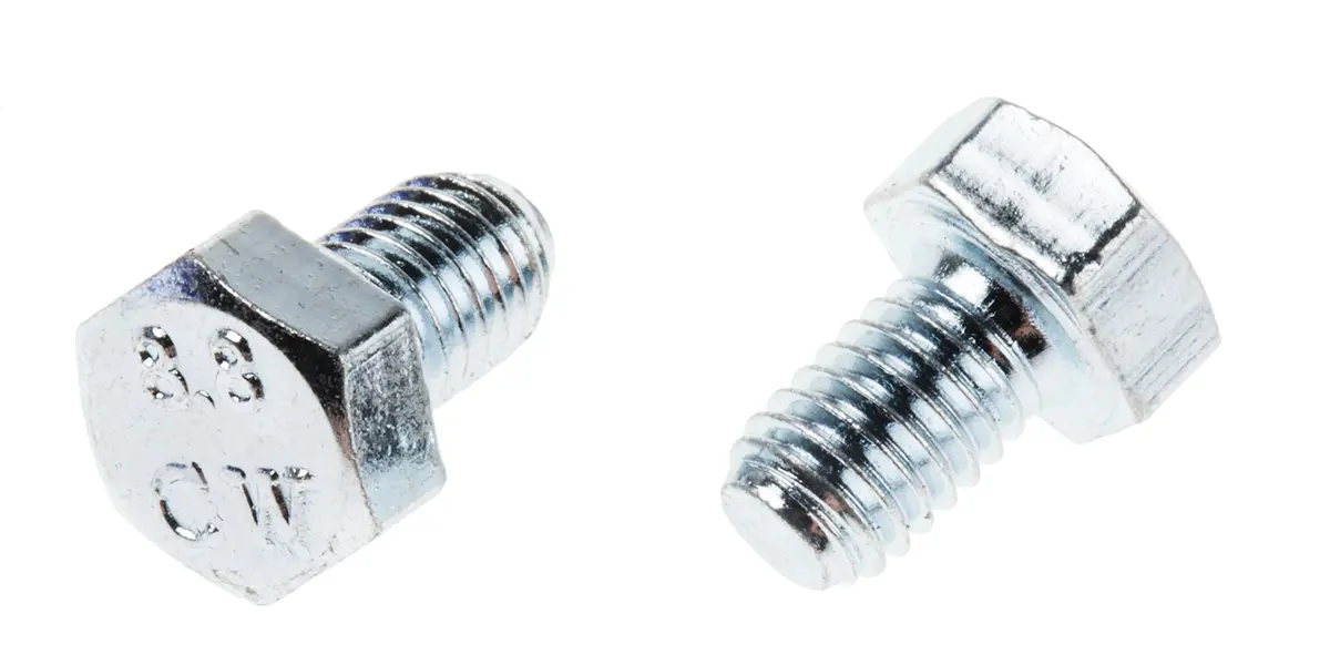 Produktfoto 1 von RS PRO x 8 mm Sechskantschraube, Stahl Glanzzink, DIN 933