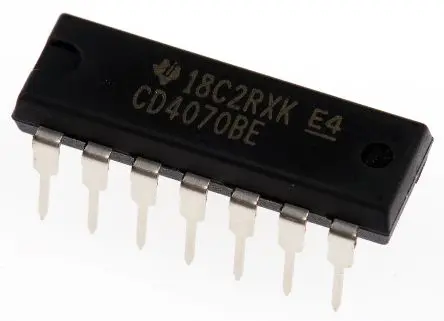 Produktfoto 1 von Texas Instruments Logikgatter, 4-Elem., XOR, 4000, 4.2 mA, 14-Pin, PDIP, 2