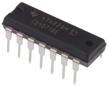 Produktfoto 1 von Texas Instruments Logikgatter, 4-Elem., ODER, 4000, 4.2 mA, 14-Pin, PDIP, 2