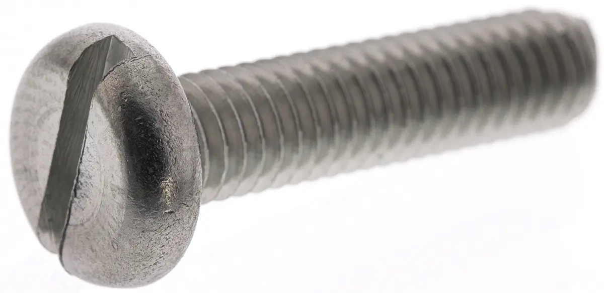 Produktfoto 1 von RS PRO Linsenkopf Schlitz Schrauben A2, M6 x 25.0mm Edelstahl