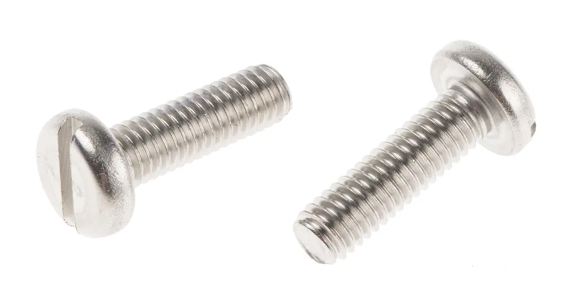 Produktfoto 1 von RS PRO Linsenkopf Schlitz Schrauben A2, M6 x 20.0mm Edelstahl