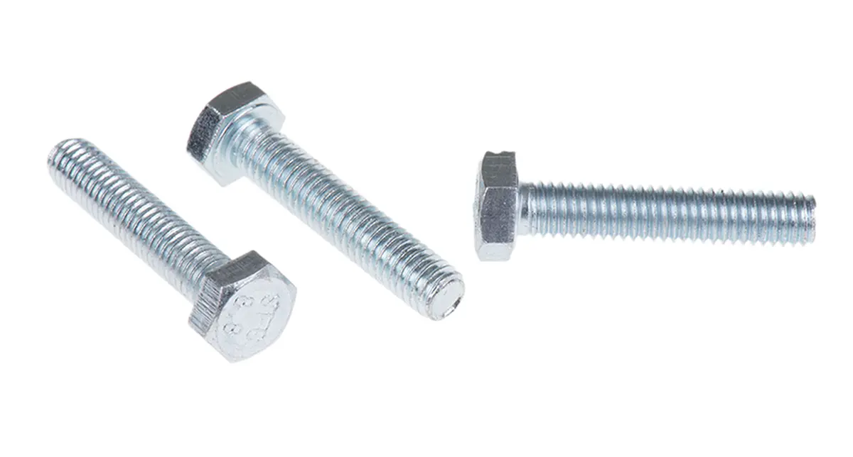 Produktfoto 1 von RS PRO M6 x 1.0 mm Sechskantschraube, Edelstahl glatt, DIN 933