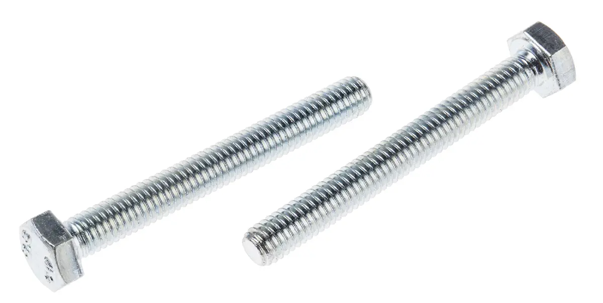 Produktfoto 1 von RS PRO x 50 mm Sechskantschraube, Stahl Glanzzink, DIN 933