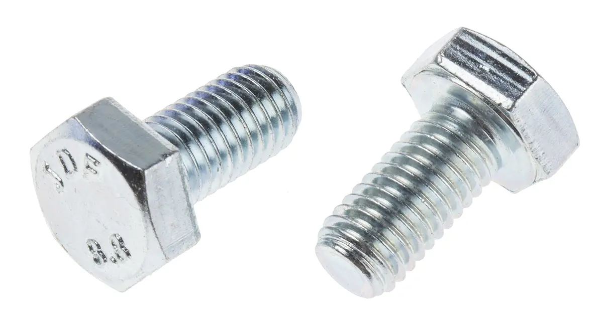 Produktfoto 1 von RS PRO x 20 mm Sechskantschraube, Stahl Glanzzink, DIN 933