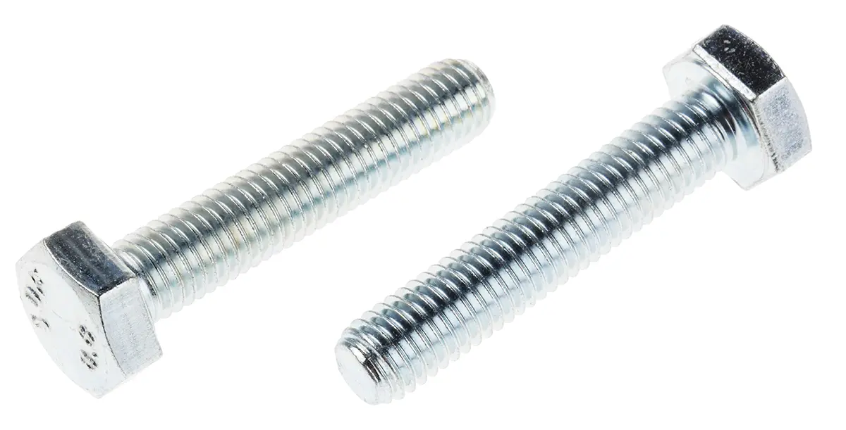 Produktfoto 1 von RS PRO x 50 mm Sechskantschraube, Stahl Glanzzink, DIN 933