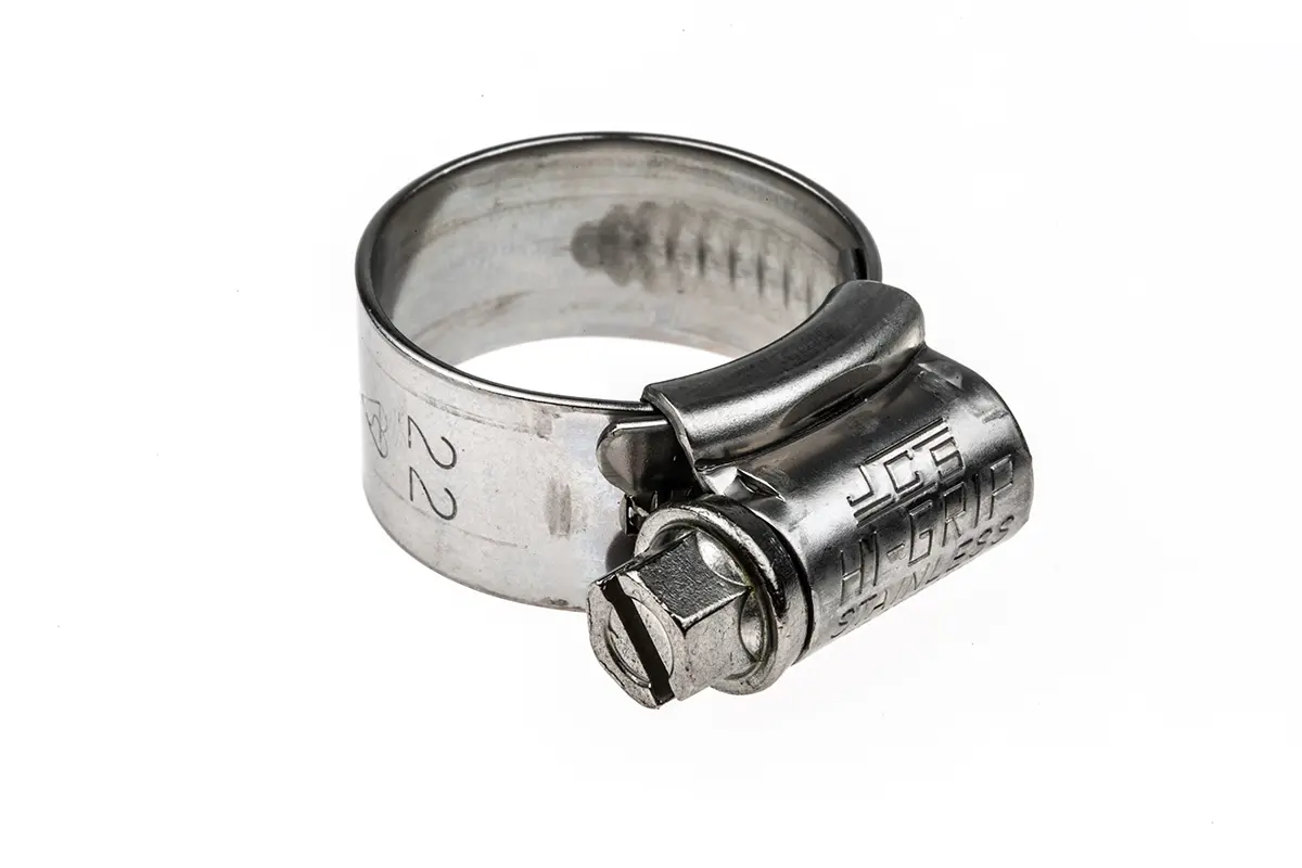 Produktfoto 1 von HI-GRIP Edelstahl Schlauchschelle Schneckengewinde, mit Schlitzsechskantschraube 22 mm