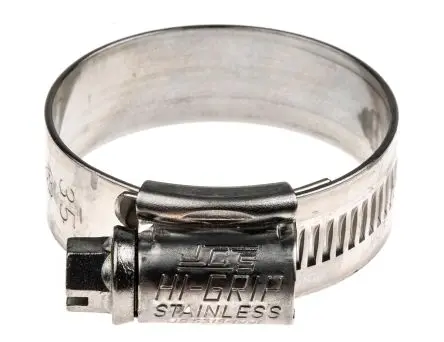 Produktfoto 1 von HI-GRIP Edelstahl Schlauchschelle Schneckengewinde, mit Schlitzsechskantschraube 35 mm