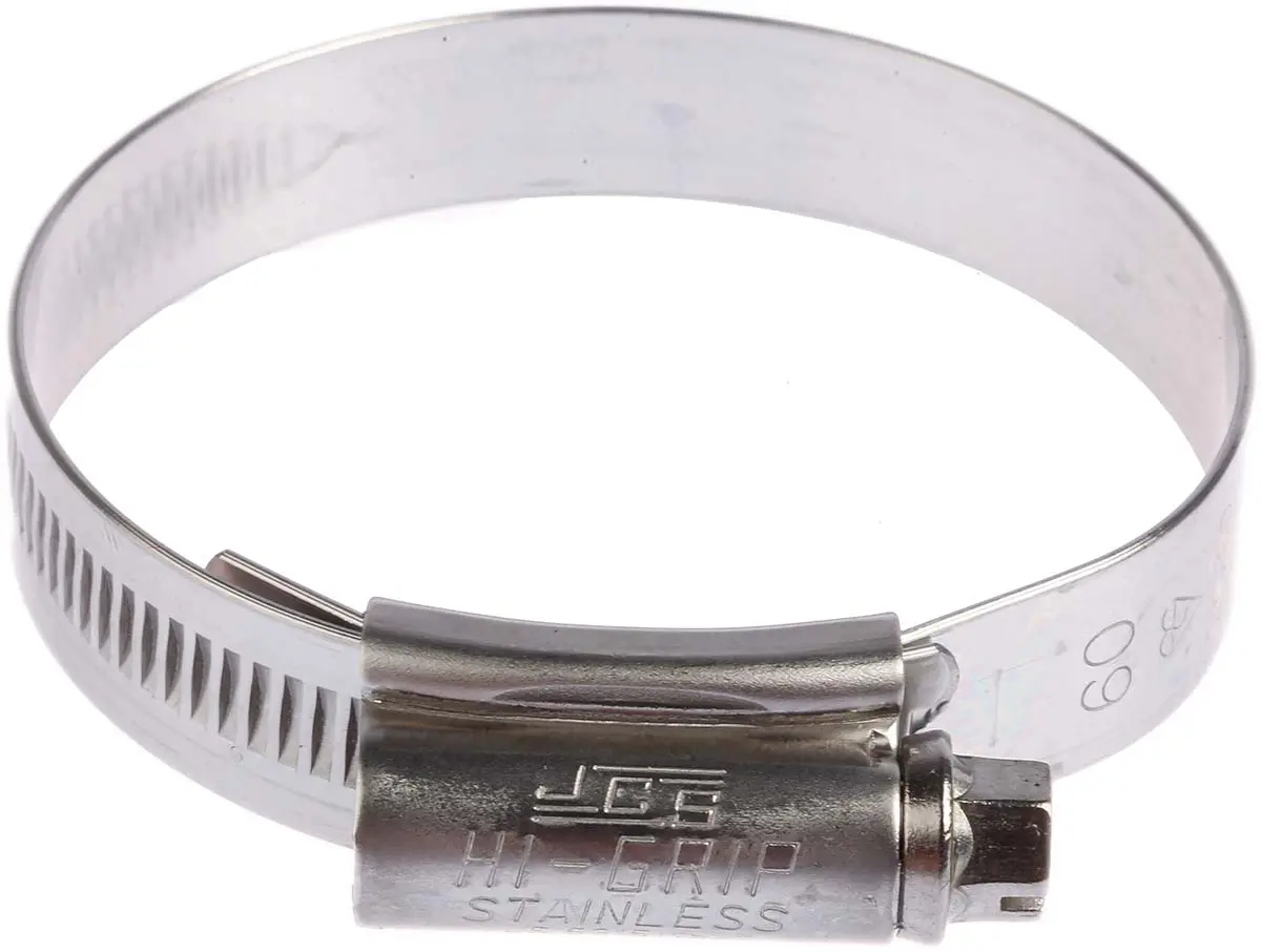 Produktfoto 1 von HI-GRIP Edelstahl Schlauchschelle Schneckengewinde, mit Schlitzsechskantschraube 60 mm