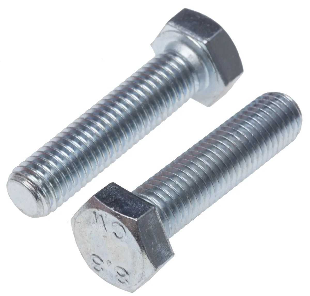 RS PRO x 60 mm Sechskantschraube, Stahl Glanzzink, DIN 933