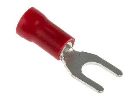RS PRO Rot Isoliert Gabelkabelschuh B. 7.1mm, M4 Vinyl 22 AWG 16 AWG