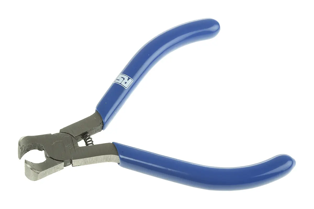 Produktfoto 1 von RS PRO Kneifzange 100mm, Schneidleistung 1.2 mm Griff Kunststoff, gegossen