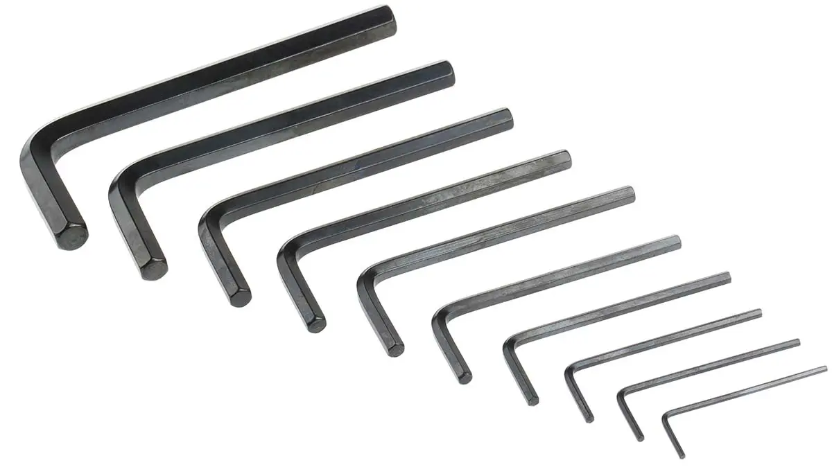 Produktfoto 1 von RS PRO zöllig  Innensechskant-Schlüssel, Satz 10-teilig 1/16 → 5/16" L-Form kurz