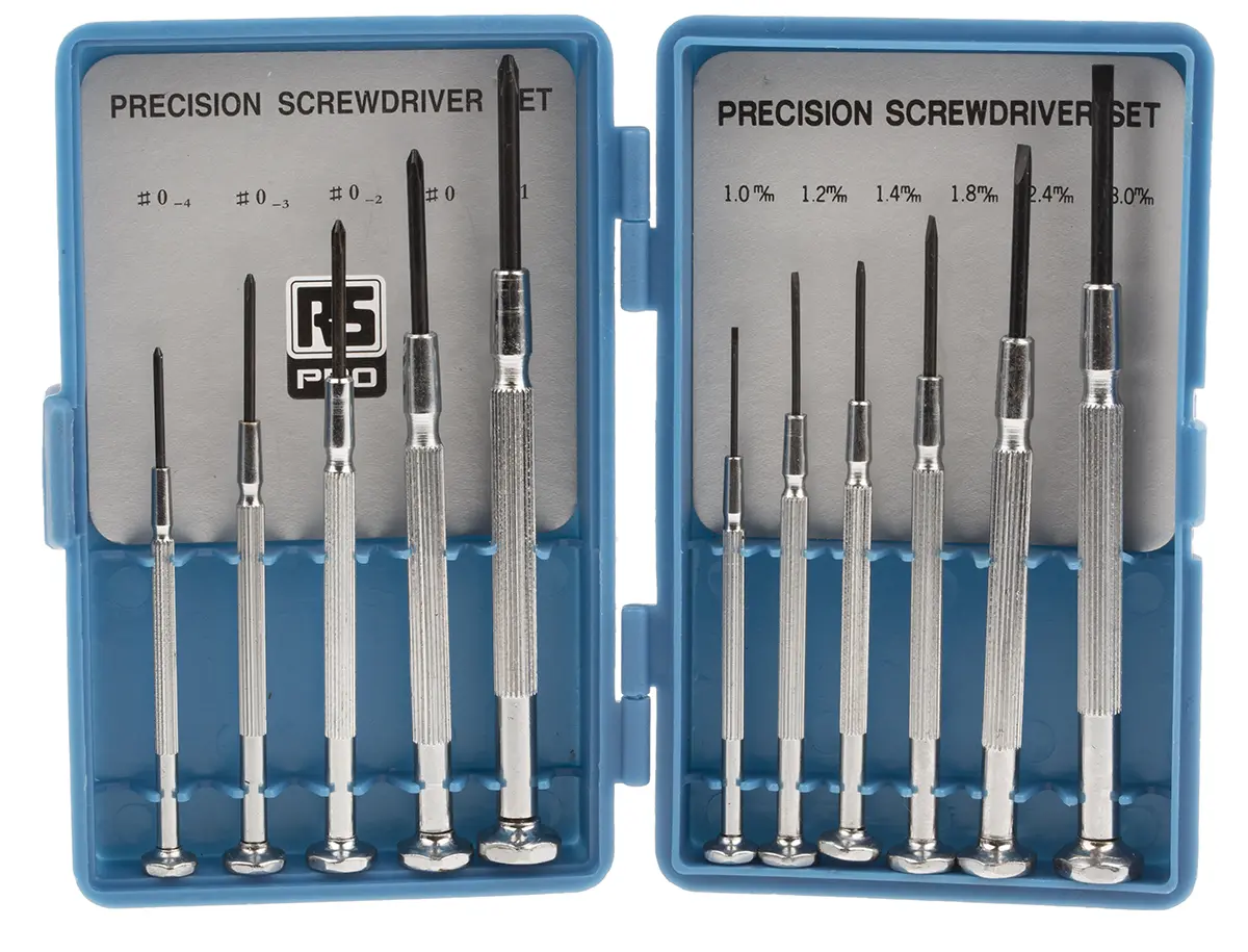 Produktfoto 1 von RS PRO Präzision, 11-teilig Phillips, Geschlitzt