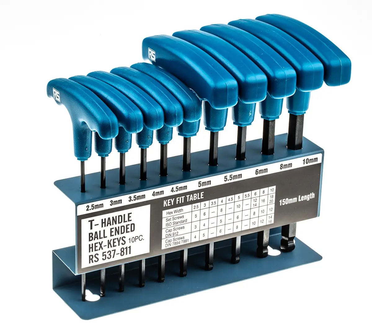 Produktfoto 1 von RS PRO metrisch  Innensechskant-Schlüssel, Satz 10-teilig 2.5 → 10mm T-Griff lang