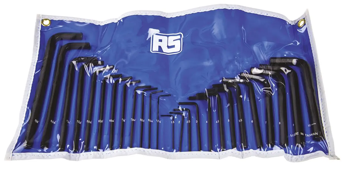 Produktfoto 1 von RS PRO metrisch/zöllig  Innensechskant-Schlüssel, Satz 25-teilig 1.5 → 10 mm, 1/16 → 3/8Zoll L-Form lang