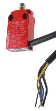 Produktfoto 1 von Crouzet 83870 Endschalter, Stößel 1 Schließer/1 Öffner, IP67, IP66, Metall 30V ac 100mA
