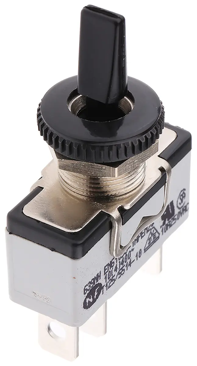 Produktfoto 1 von APEM Panel Kippschalter 1-poliger Umschalter, Ein-Aus-Ein, 24 V dc, 250 V ac, 10A, Stecker