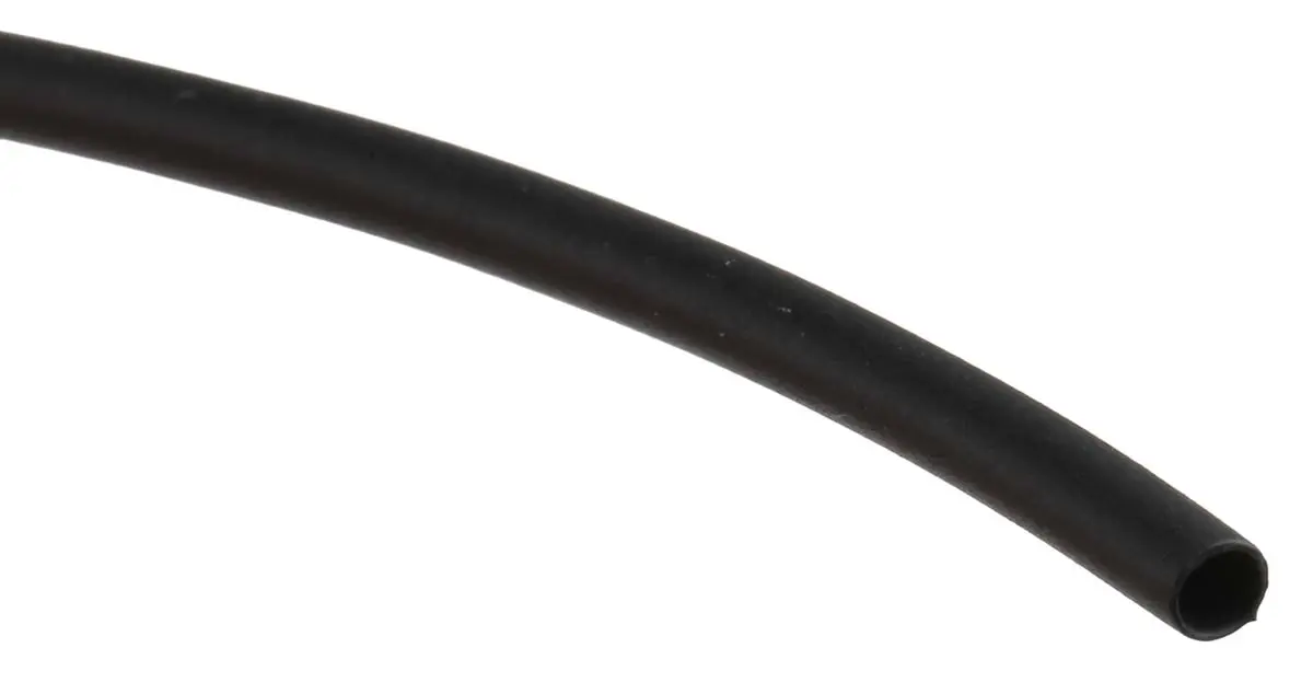Produktfoto 1 von RS PRO Wärmeschrumpfschlauch, Polyolefin Schwarz, Ø 1.6 mm Schrumpfrate 2:1, Länge 25m